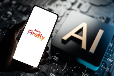 Adobe Firefly logo with an AI keyboard key