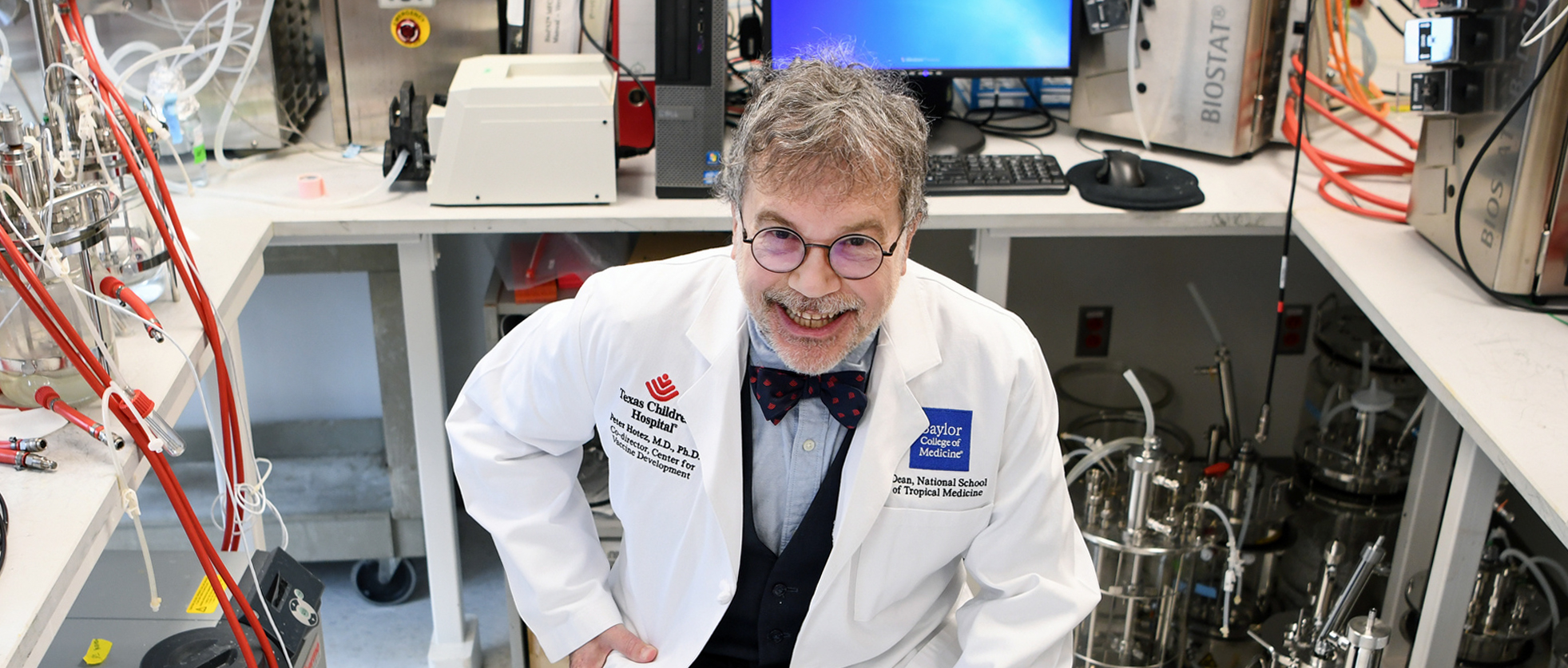 Portrait of Peter Hotez, MD, PhD in his lab