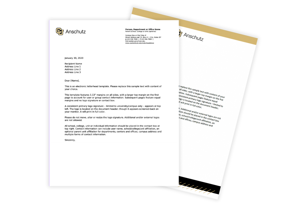 Letterhead samples