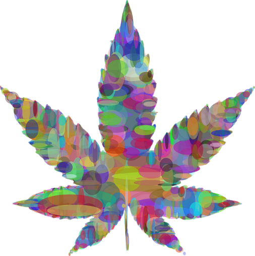 Colorful cannabis leaf