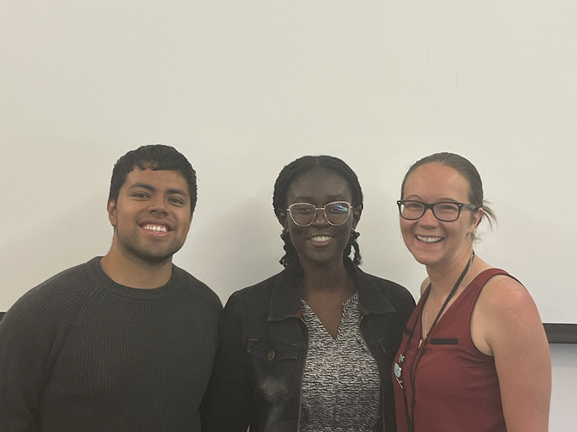 First-year IPHY students, Gabriel, Gilda, and Carissa