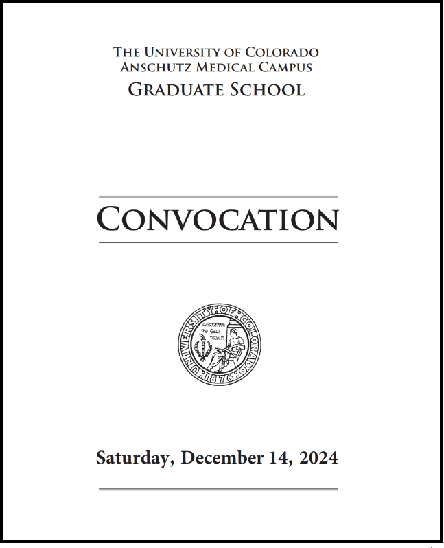 cover of the Graduate School commencement program