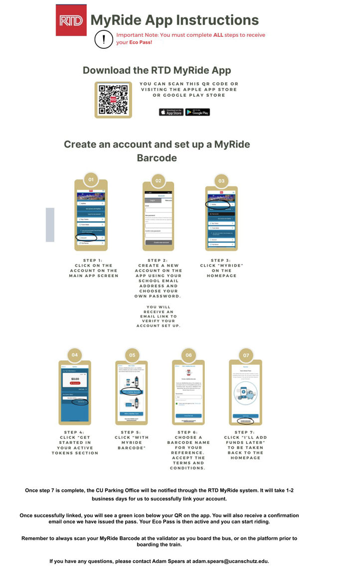 Graphic showing instructions on how to sign up for Eco Pass