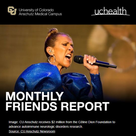 Monthly Friends Report - Celine Dion singing into a microphone