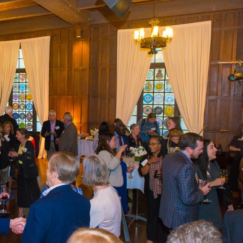 Attendees mingling and having conversation at the 2024 Colorado School of Public Health Scholarship Reception