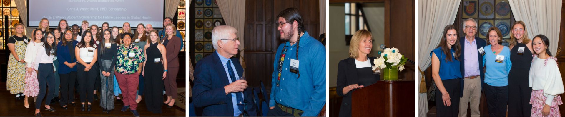 Collage of event photos featuring students, benefactors and faculty at the 2024 Colorado School of Public Health Scholarship Reception.