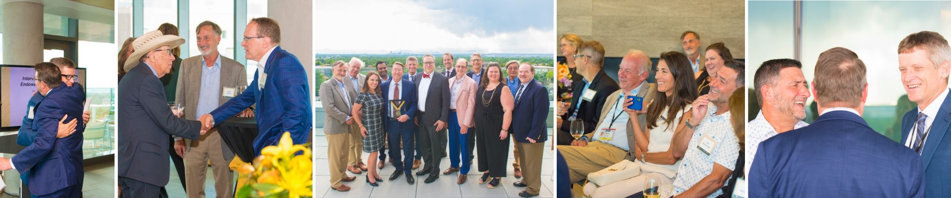 Collage of photos taken during endowed chair celebration event.