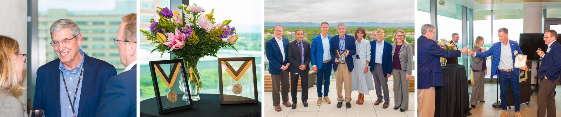 Photo collage of images taken during celebration of benefactors, faculty and family.