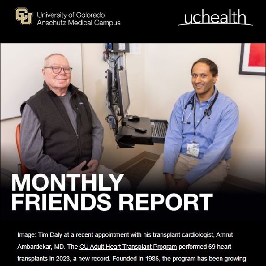 March 2024 Email Header featuring image of a grateful patient with his doctor.