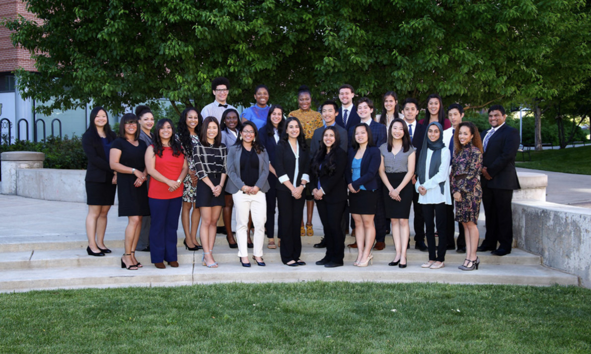 Photo of the 2017-2018 UPP cohort posed together outside.