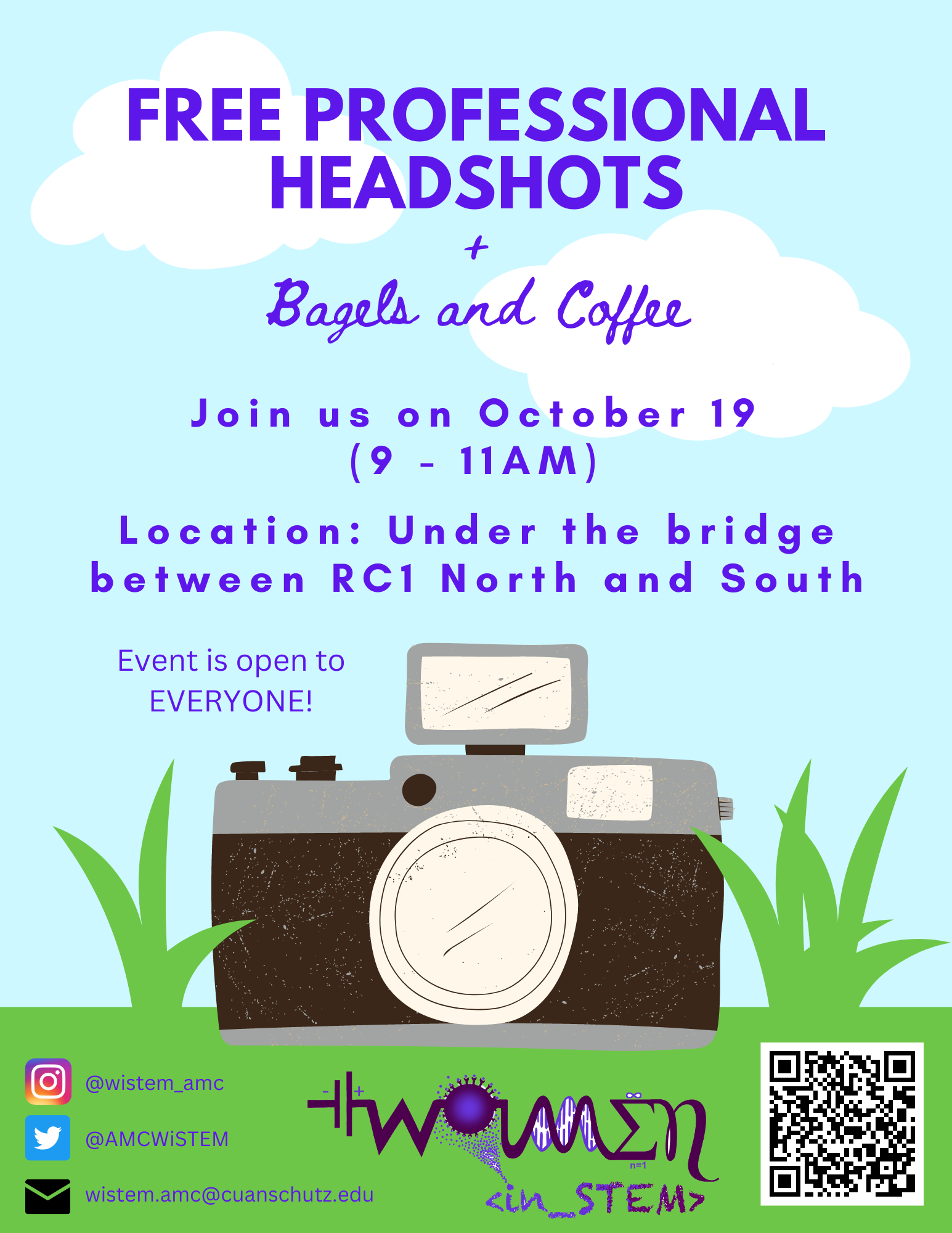 Flyer for free headshot event held on October 19, 2022