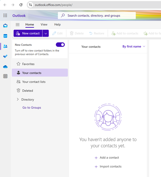 People Search Screenshot of the People Search function in Microsoft.